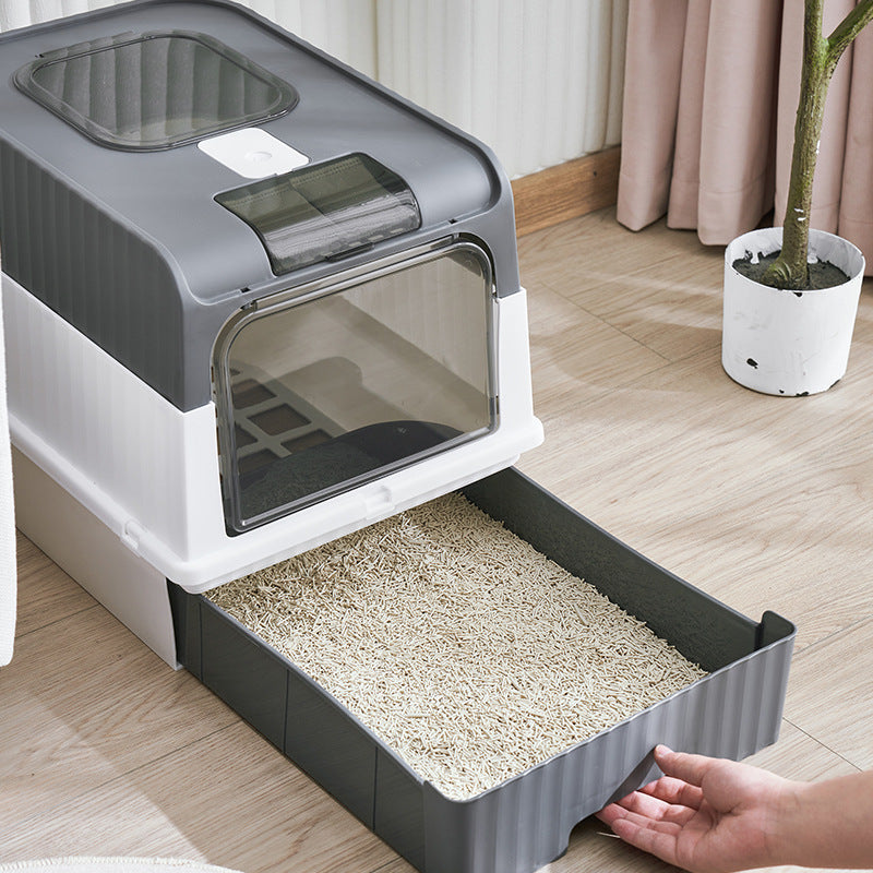 Pet Guard Large Closed Litter Box with Anti-Splash Design