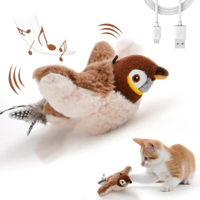 Pet’s World Interactive Flapping Bird Cat Toy — Realistic Chirping & Motion Sensor