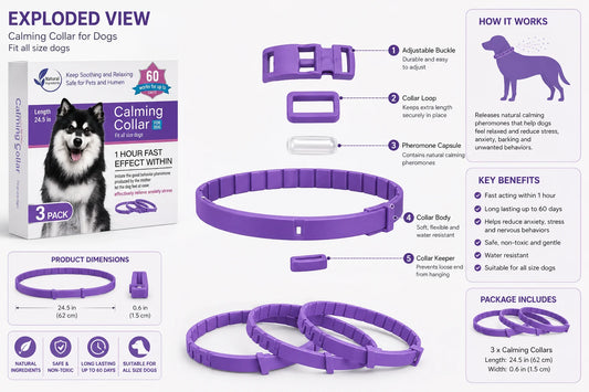 Pet Calming Collar – Natural Anxiety Relief for Dogs & Cats