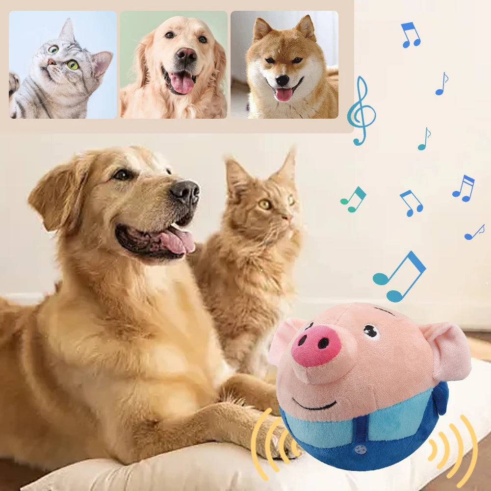 Interactive Bouncing Dog Toy – Plush, Squeaky & Self-Moving