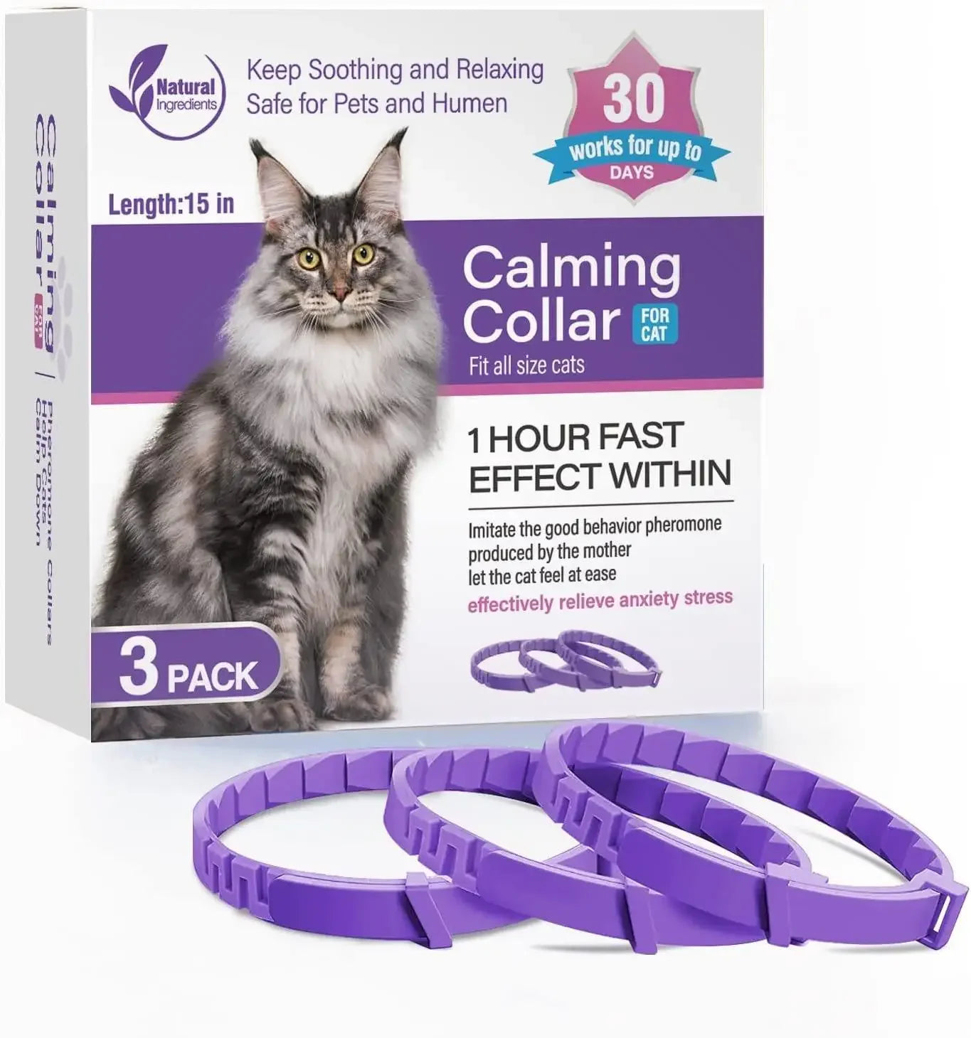 Pet's World Pet Calming Collar – Natural Anxiety Relief for Dogs & Cats