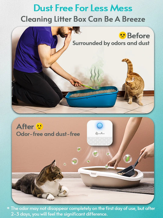Pet's World Cat Litter Box Deodorizer – Smart Odor Purifier, No More Smell