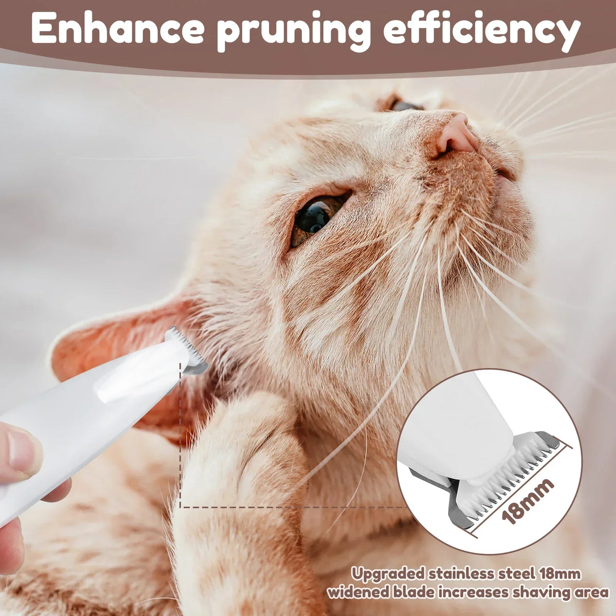 Dog Paw Trimmer with LED Light | Waterproof Cordless Pet Hair Clipper