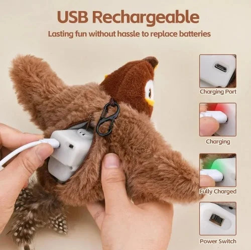 Interactive Flapping Bird Cat Toy — Realistic Chirping & Motion Sensor