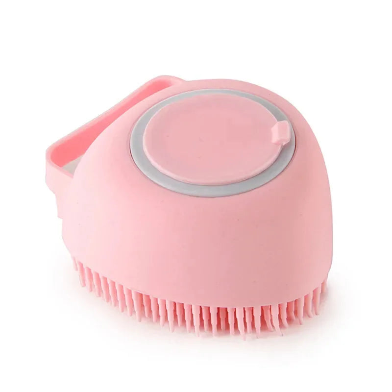 Silicone Pet Bath Massage Brush – Dog & Cat Grooming Tool