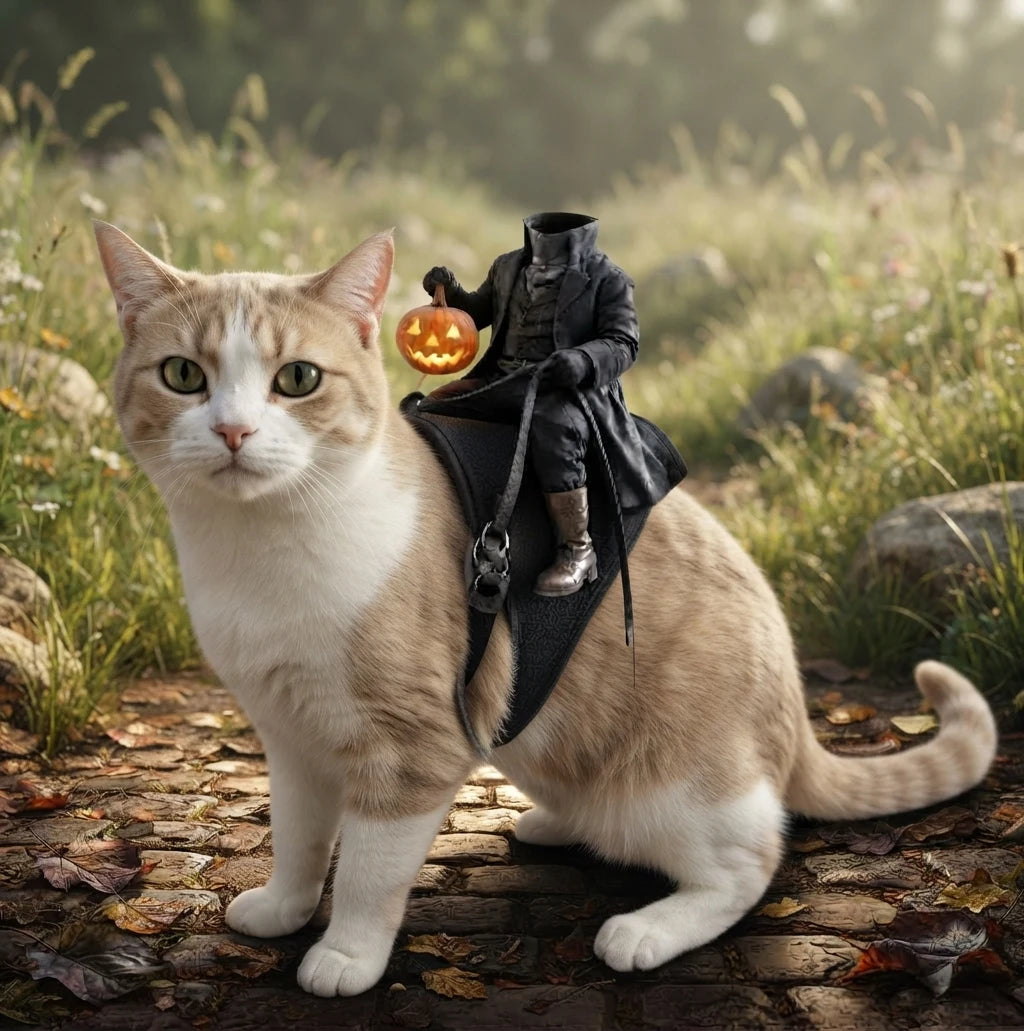 Headless Horseman Rider Costume for Cats & Small Dogs