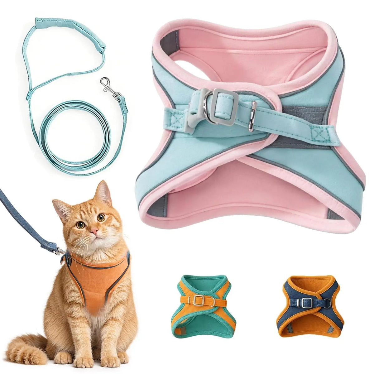 Escape-Proof Cat Harness & Leash Set – Soft Step-In Vest for Cats & Kittens