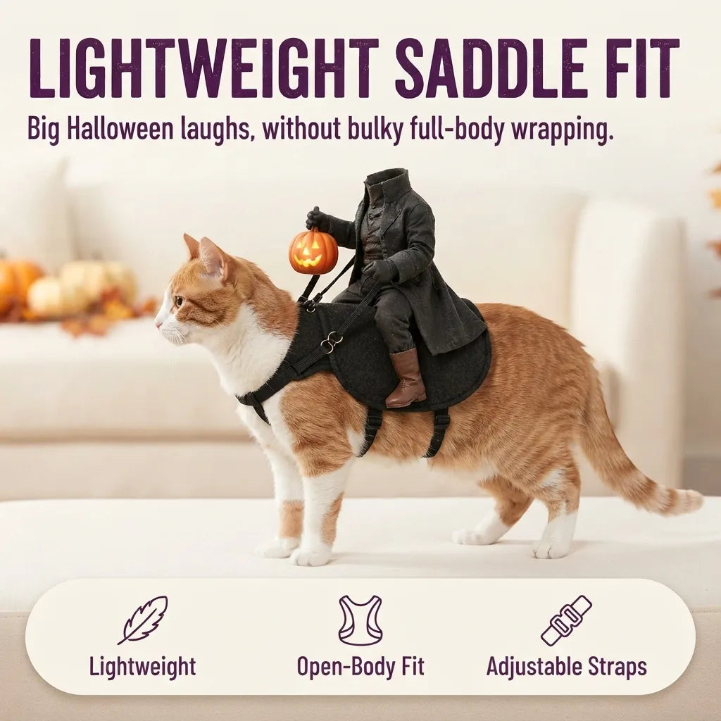 Headless Horseman Rider Costume for Cats & Small Dogs
