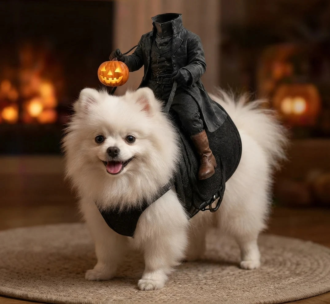 Headless Horseman Rider Costume for Cats & Small Dogs