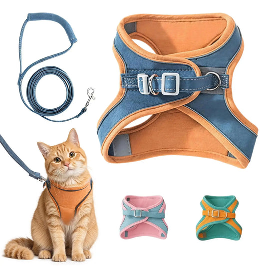 Escape-Proof Cat Harness & Leash Set – Soft Step-In Vest for Cats & Kittens