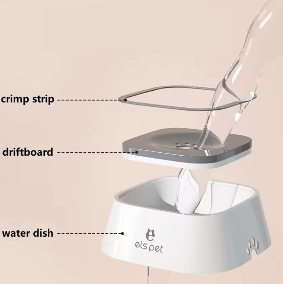 Pet's World Floating Dog Water Bowl - No Wet Mouth Design