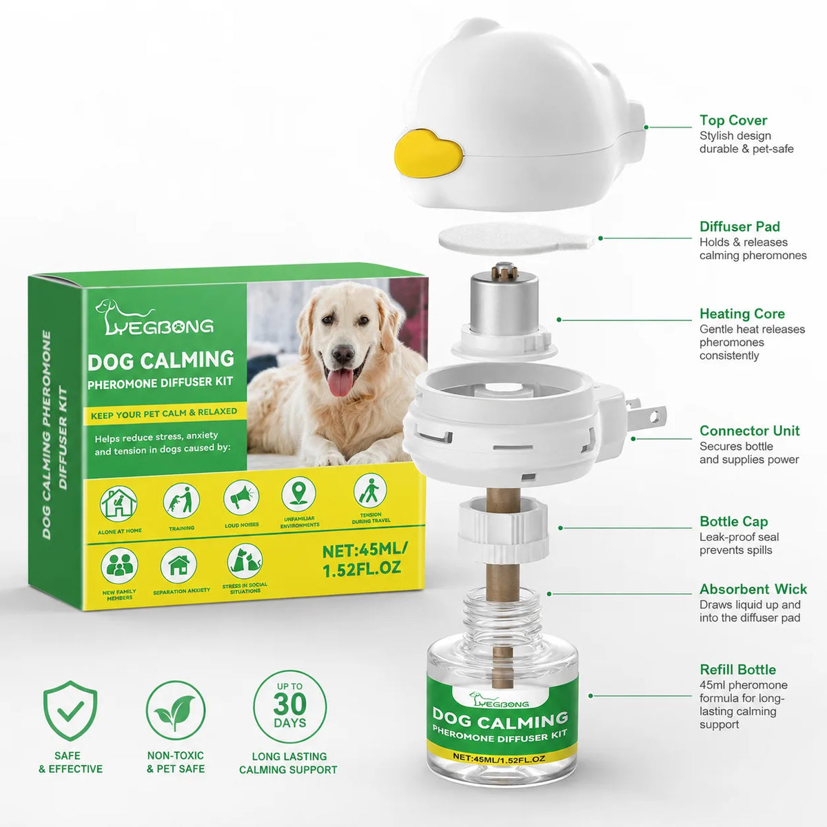 Dog Calming Pheromone Diffuser Kit – Natural Anxiety & Stress Relief