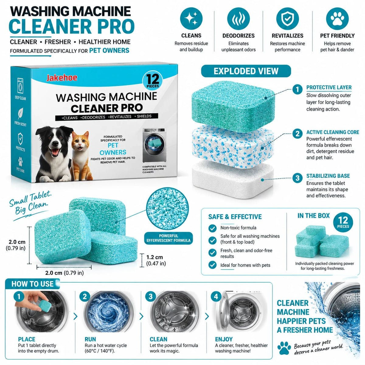 Washing Machine Cleaning Tablets – Deep Descaling for Pet Owners' Laundry
