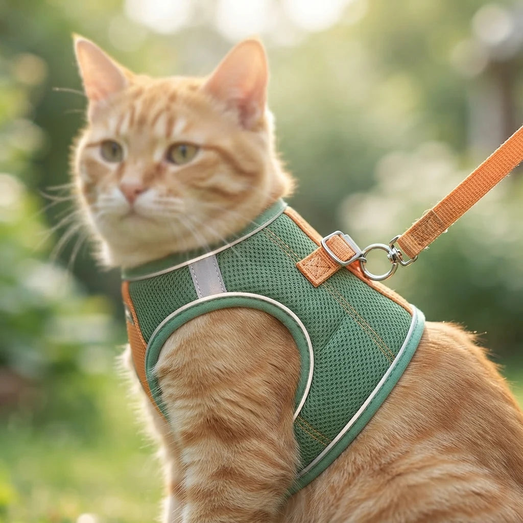 Escape-Proof Cat Harness & Leash Set – Soft Step-In Vest for Cats & Kittens