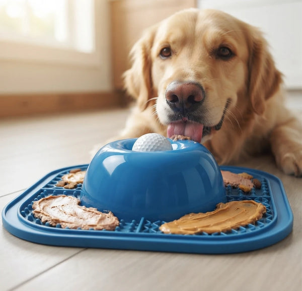 2-in-1 Pet Bowl with Lick Mat – Dog Slow Feed & Licking Pad