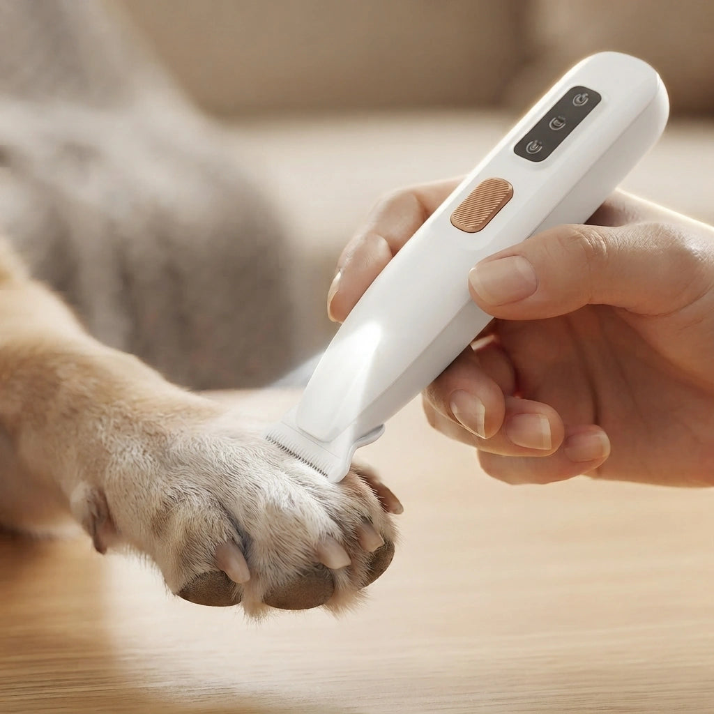 Dog Paw Trimmer with LED Light | Waterproof Cordless Pet Hair Clipper