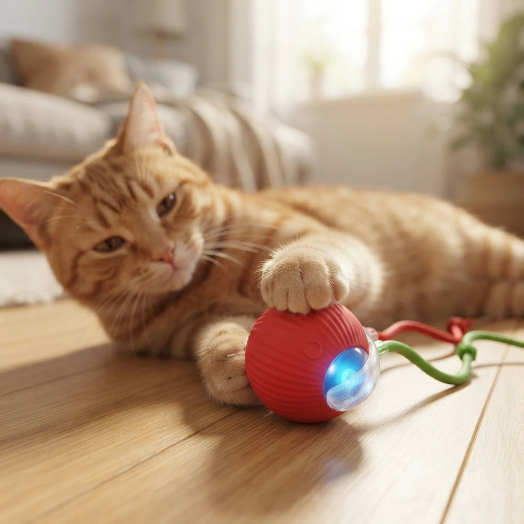 Smart Interactive Ball Toy with Tail | For Cats & Small Dogs