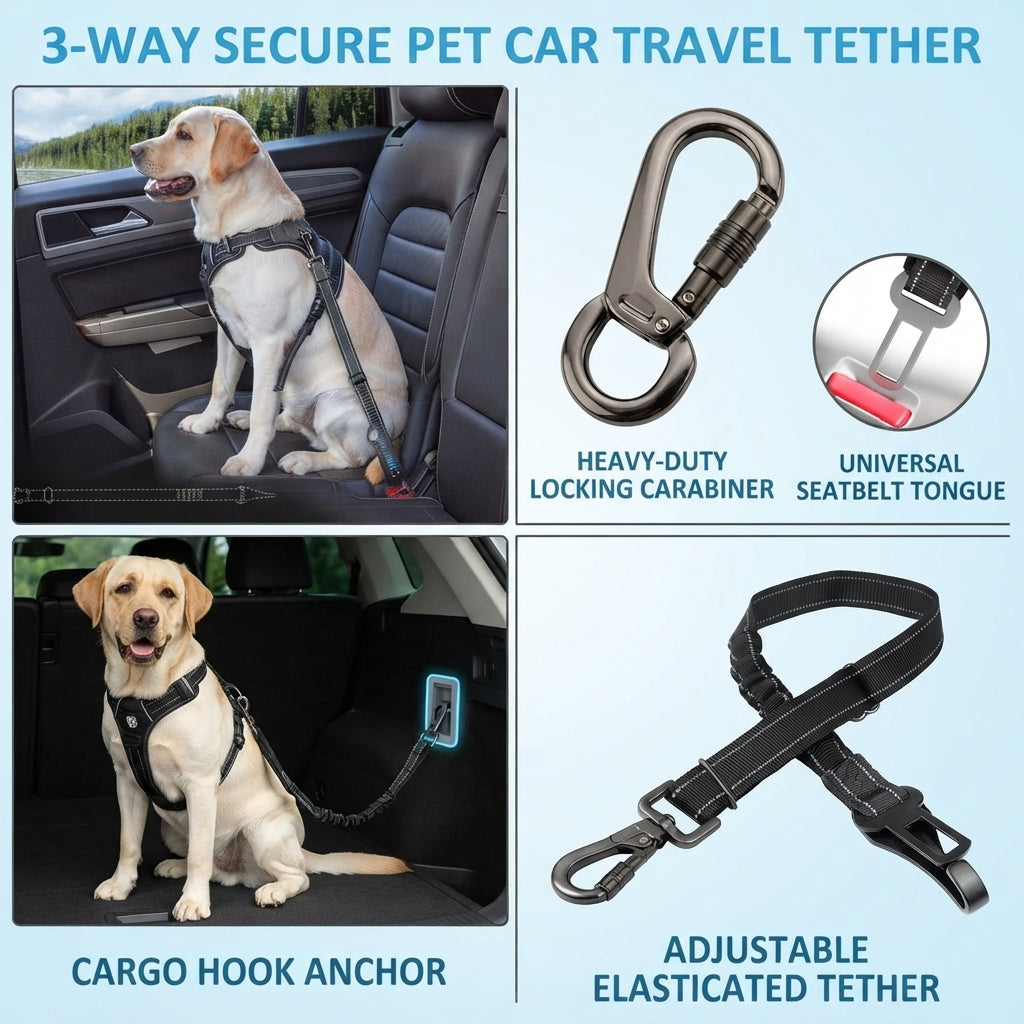 Dog Car Seat Belt – Keep Your Dog Safe & Calm on Every Ride
