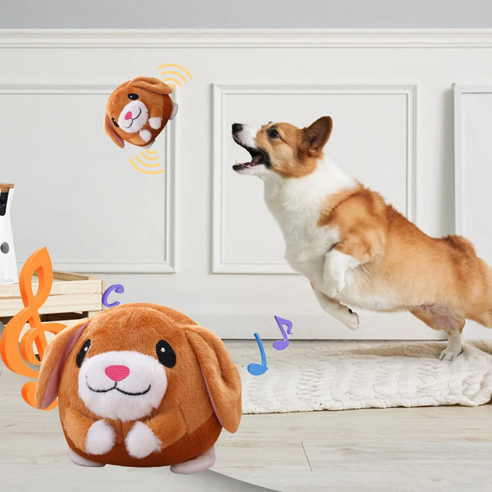 Pet's World Interactive Bouncing Dog Toy – Plush, Squeaky & Self-Moving