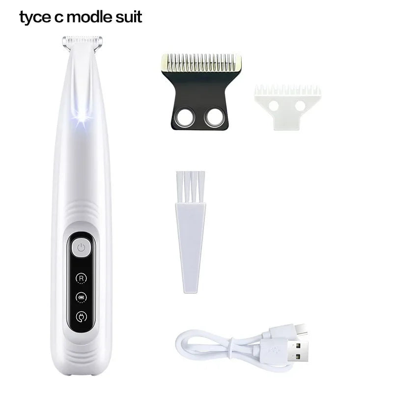 Pet's World Dog Paw Trimmer with LED Light | Waterproof Cordless Pet Hair Clipper