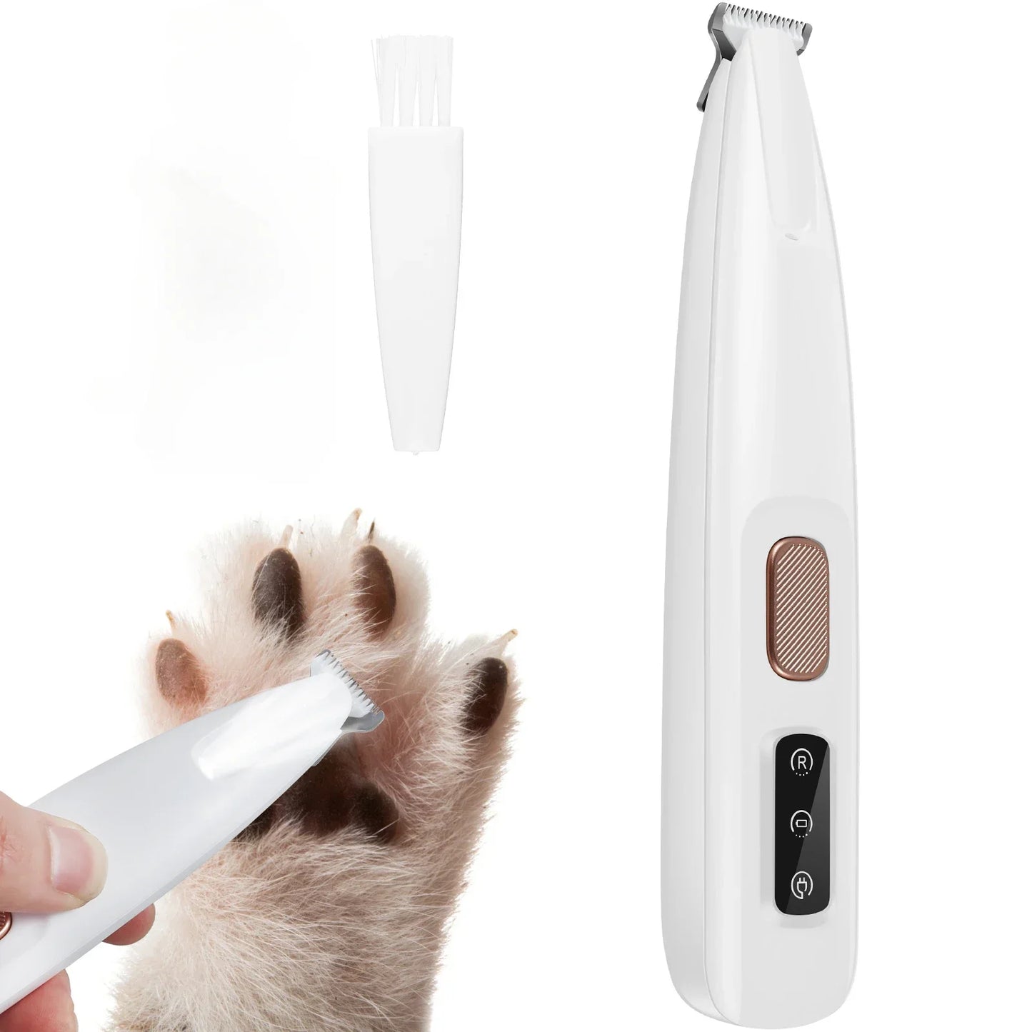 Pet's World Dog Paw Trimmer with LED Light | Waterproof Cordless Pet Hair Clipper