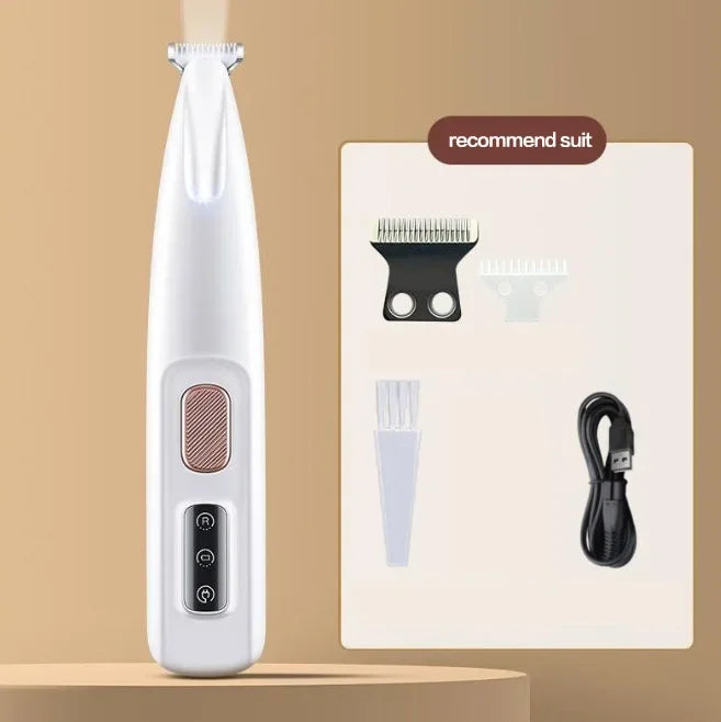 Pet's World Dog Paw Trimmer with LED Light | Waterproof Cordless Pet Hair Clipper