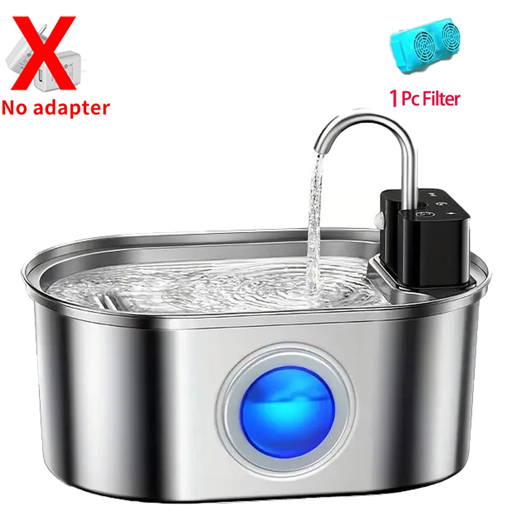 Pet's World Wireless Pet Water Fountain – Silent Filtered Fountain for Cats & Dogs