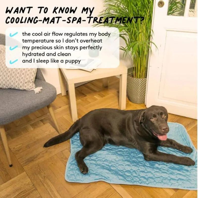 Pet's World Cooling Pet Mat Breathable Ice Silk Dog & Cat Bed