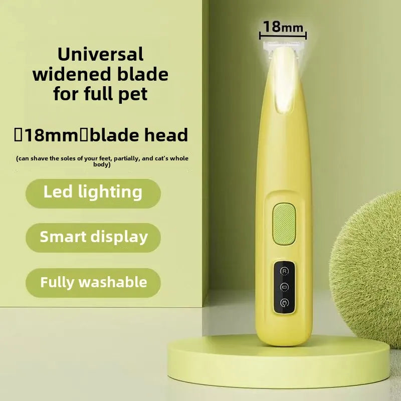 Pet's World Dog Paw Trimmer with LED Light | Waterproof Cordless Pet Hair Clipper