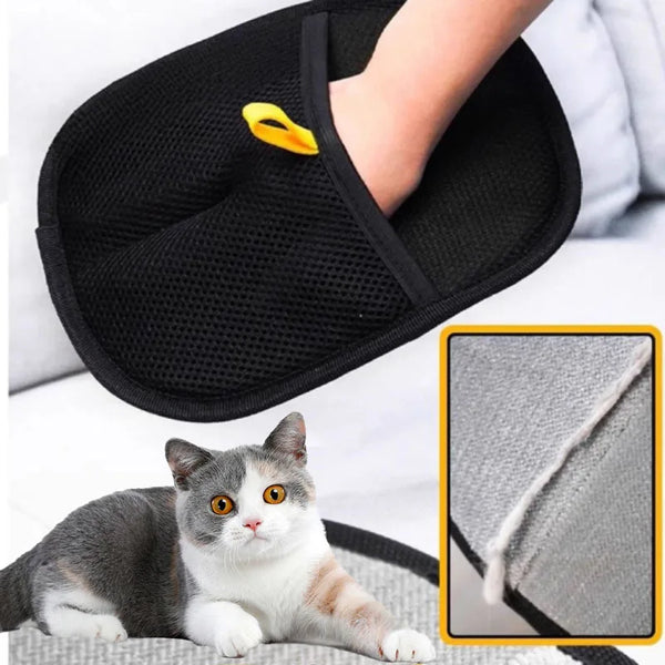 Pet's World Fur Away™ Electrostatic Pet Hair Remover Glove | Double-Sided, Reusable
