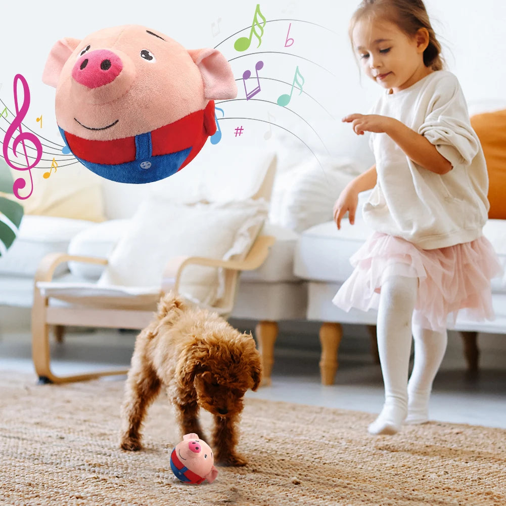 Pet's World Interactive Bouncing Dog Toy – Plush, Squeaky & Self-Moving