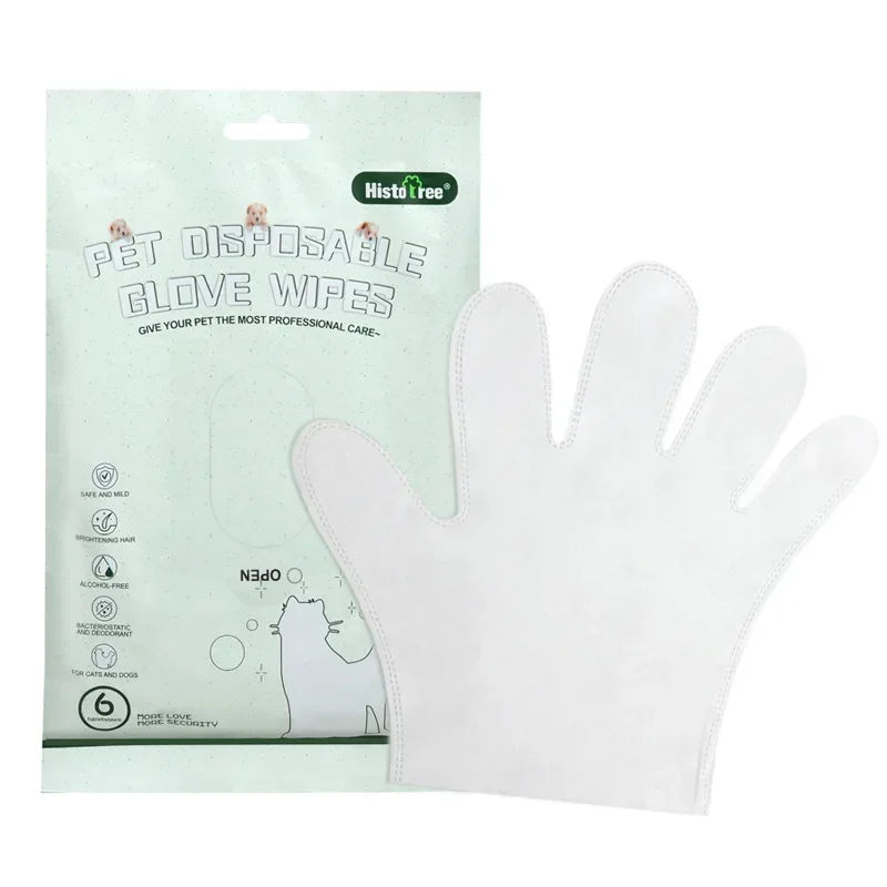 Pet's World Rinseless Pet Cleaning Gloves — Natural Deodorizing Wipes for Dogs & Cats
