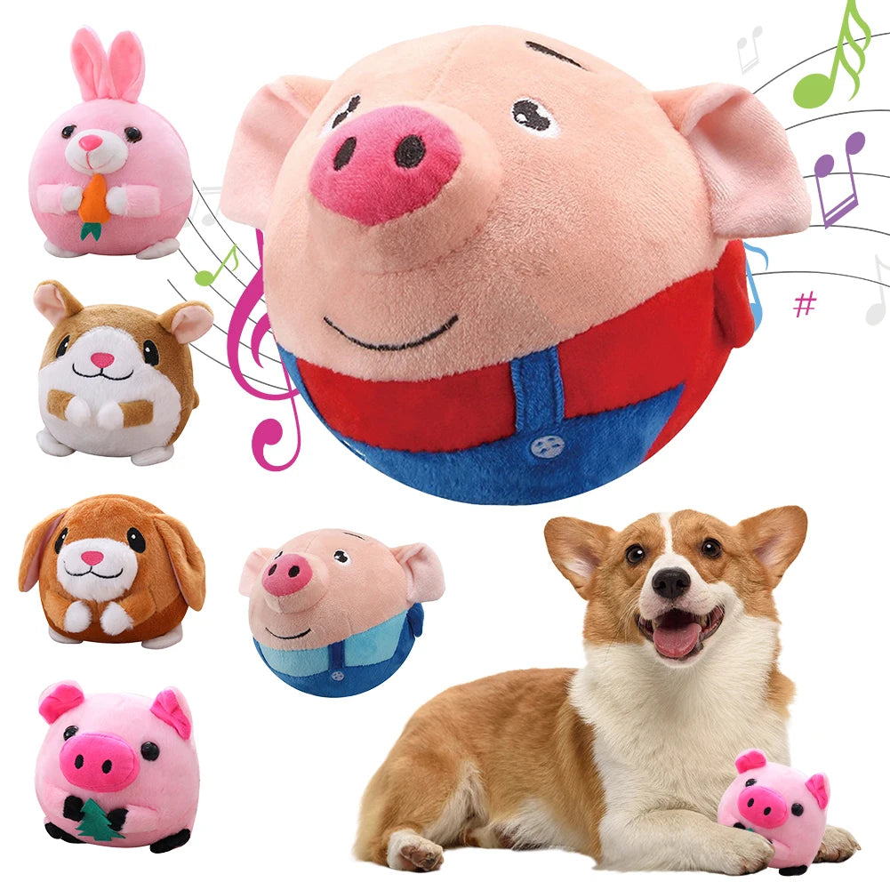 Pet's World Interactive Bouncing Dog Toy – Plush, Squeaky & Self-Moving