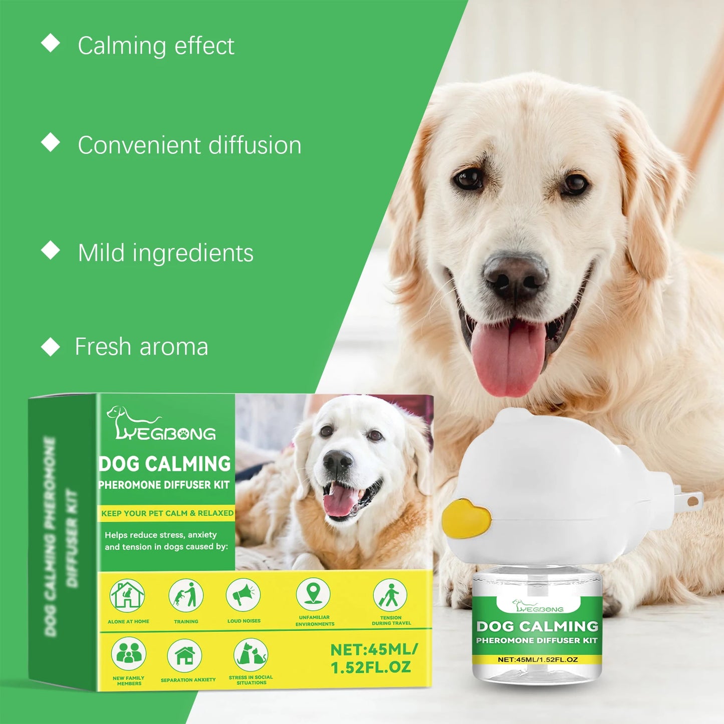 Pet's World Dog Calming Pheromone Diffuser Kit – Natural Anxiety & Stress Relief