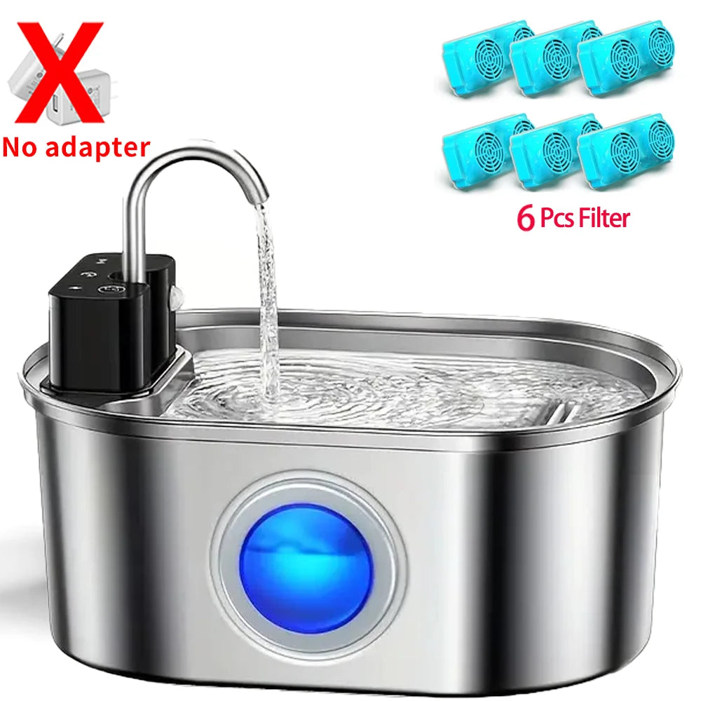 Pet's World Wireless Pet Water Fountain – Silent Filtered Fountain for Cats & Dogs