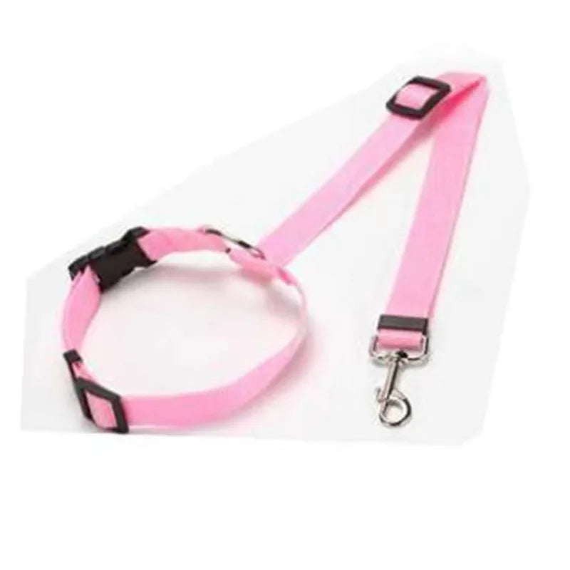 Pet's World 2-in-1 Dog Car Seat Belt & Leash – Adjustable Nylon Safety Harness