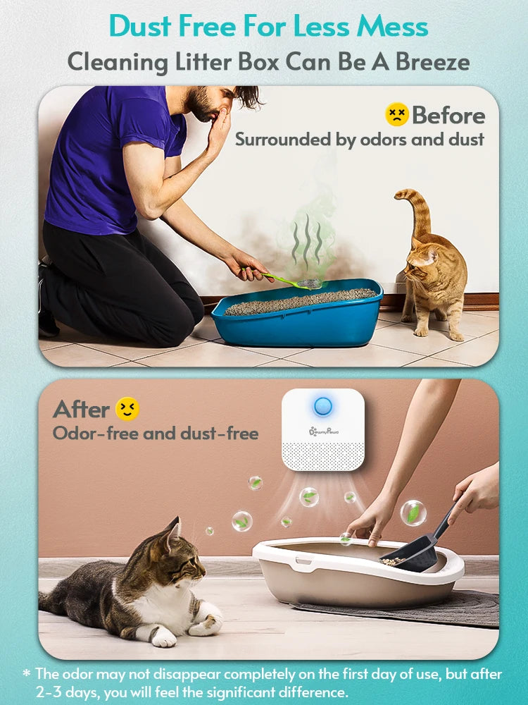 Pet's World Cat Litter Box Deodorizer – Smart Odor Purifier, No More Smell