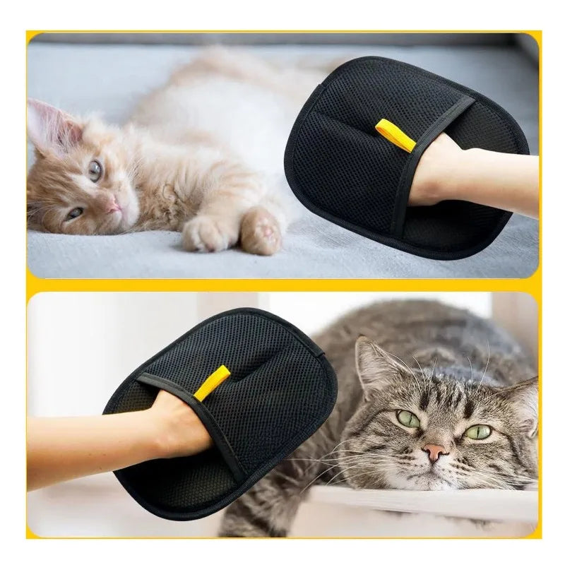 Pet's World Fur Away™ Electrostatic Pet Hair Remover Glove | Double-Sided, Reusable