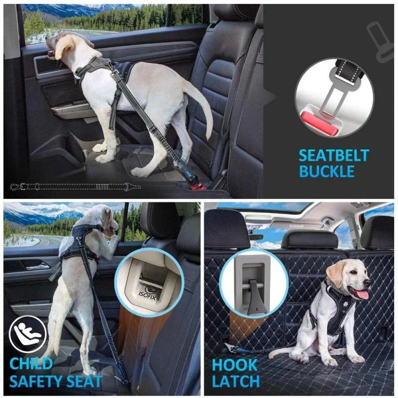 Pet's World Dog Car Seat Belt – Keep Your Dog Safe & Calm on Every Ride
