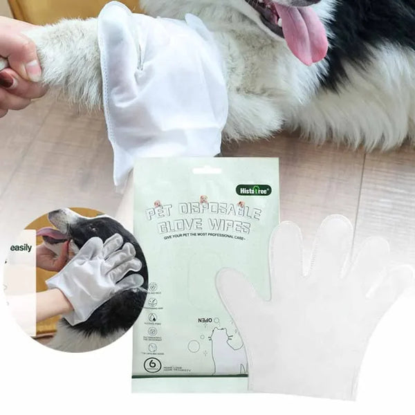 Pet's World Rinseless Pet Cleaning Gloves — Natural Deodorizing Wipes for Dogs & Cats