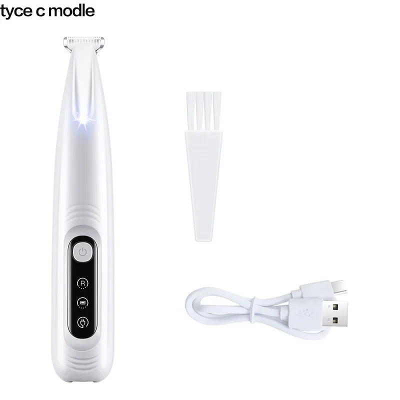 Pet's World Dog Paw Trimmer with LED Light | Waterproof Cordless Pet Hair Clipper