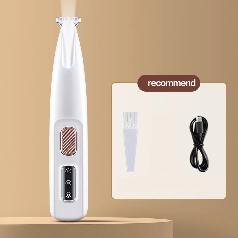 Pet's World Dog Paw Trimmer with LED Light | Waterproof Cordless Pet Hair Clipper