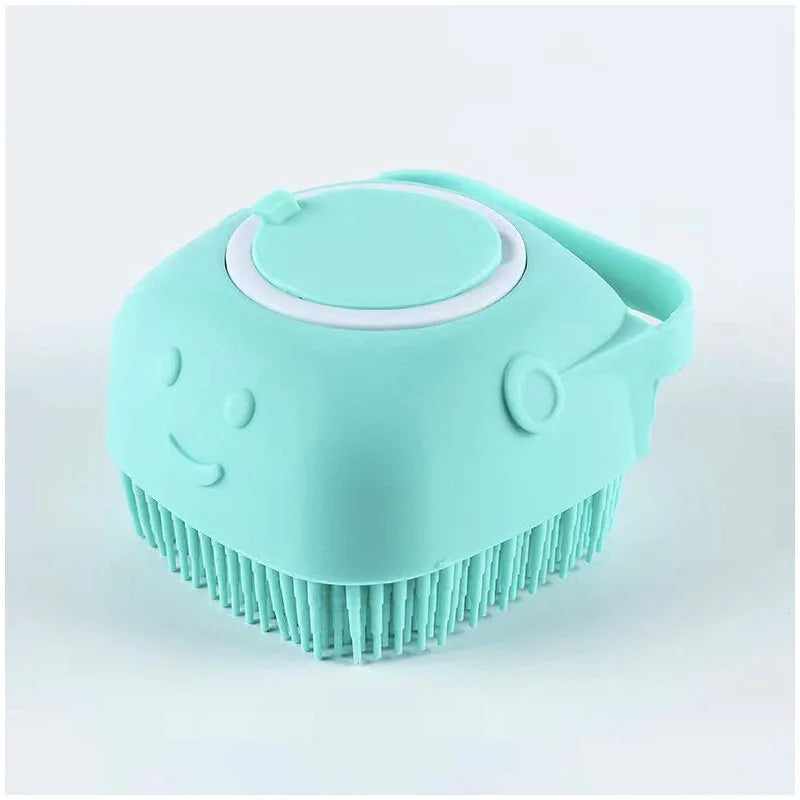 Pet's World Silicone Pet Bath Massage Brush – Dog & Cat Grooming Tool