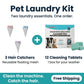 Pet Laundry Kit – 12 Washer Cleaning Tablets + 3 Hair Catchers