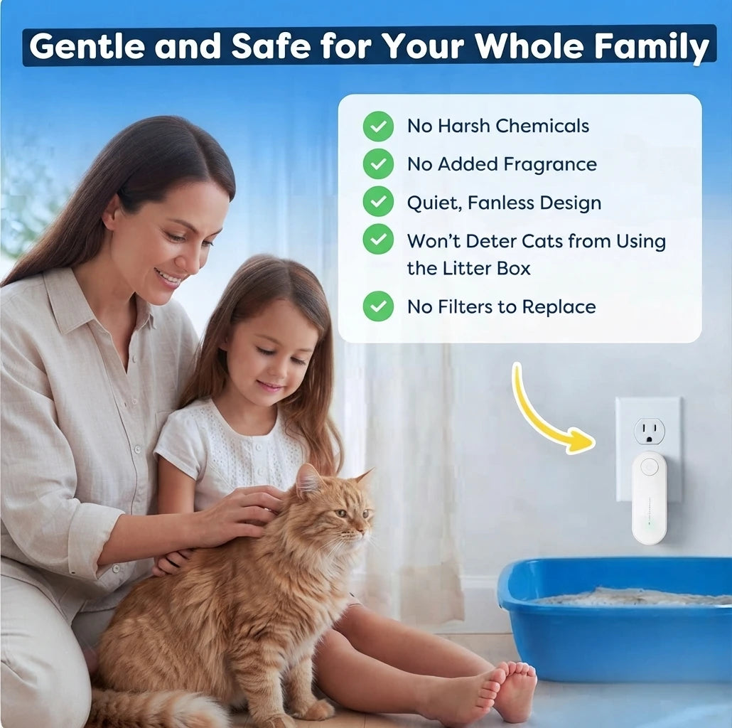 Mini Cat Litter Odor Purifier – Portable Ion Air Freshener