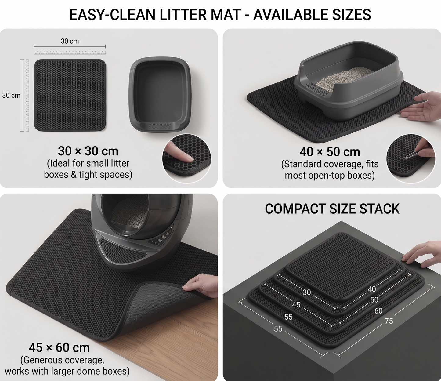 Pet's World Easy Clean EVA Cat Litter Mat – Waterproof & Non-Slip
