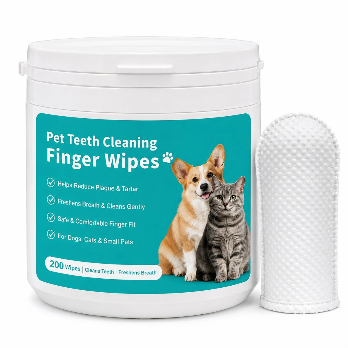 Pet's World Disposable Pet Finger Toothbrush – Dog & Cat Dental Wipes