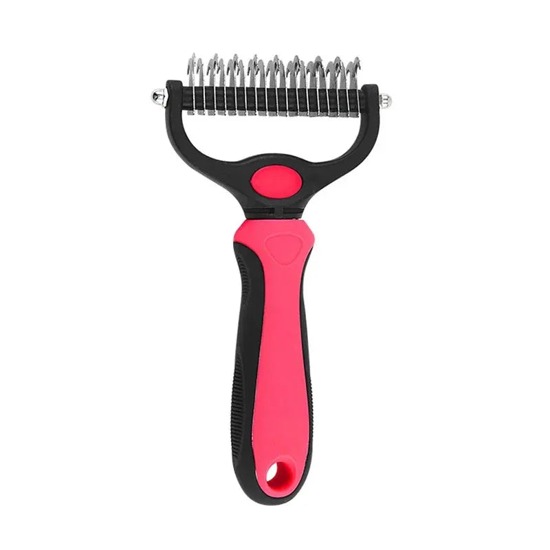 2-in-1 Pet Deshedding Brush for Dogs & Cats | Self-Cleaning Grooming Comb