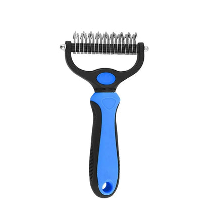 2-in-1 Pet Deshedding Brush for Dogs & Cats | Self-Cleaning Grooming Comb