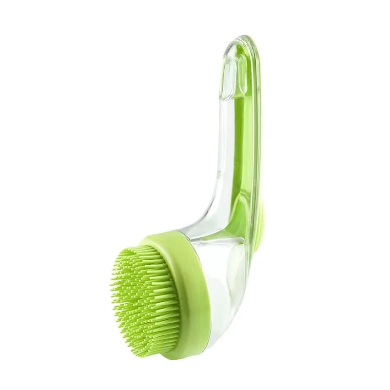 Long Handle Pet Bathing Brush – Silicone Dog & Cat Comb